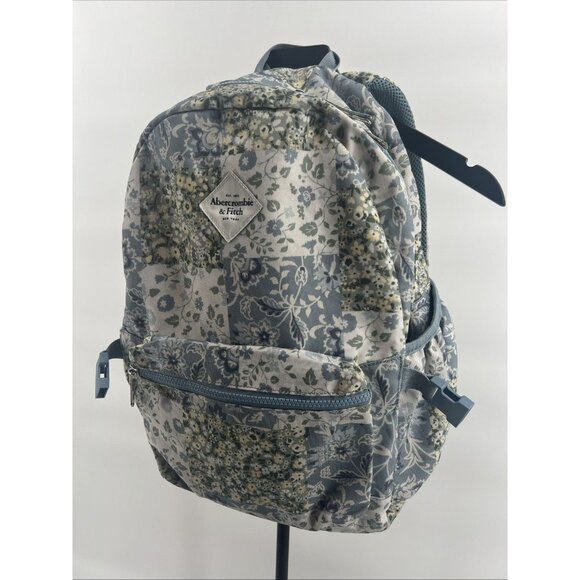 Abercrombie & Fitch A&F Backpack Kids Floral Blues & Greens Clean - Picture 2 of 16